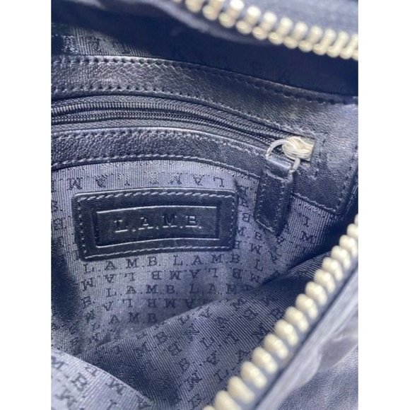 Lamb Messenger Adjustable Strap Black Leather Cross Body Bag - Picture 8 of 8